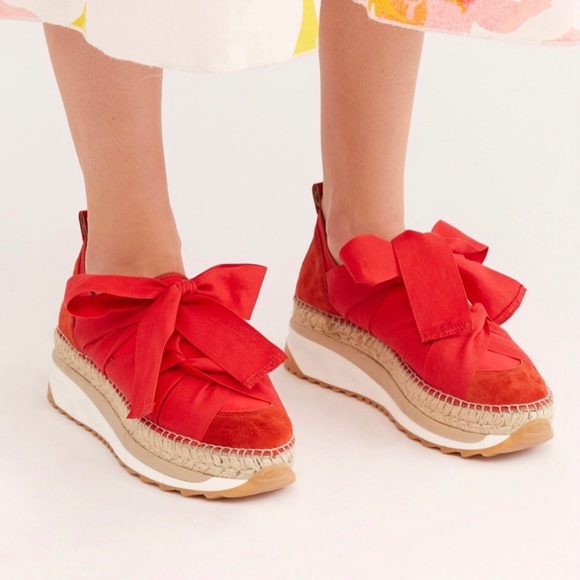 Free People Shoes - Free People red Chapmin Espadrille Sneakers size 9